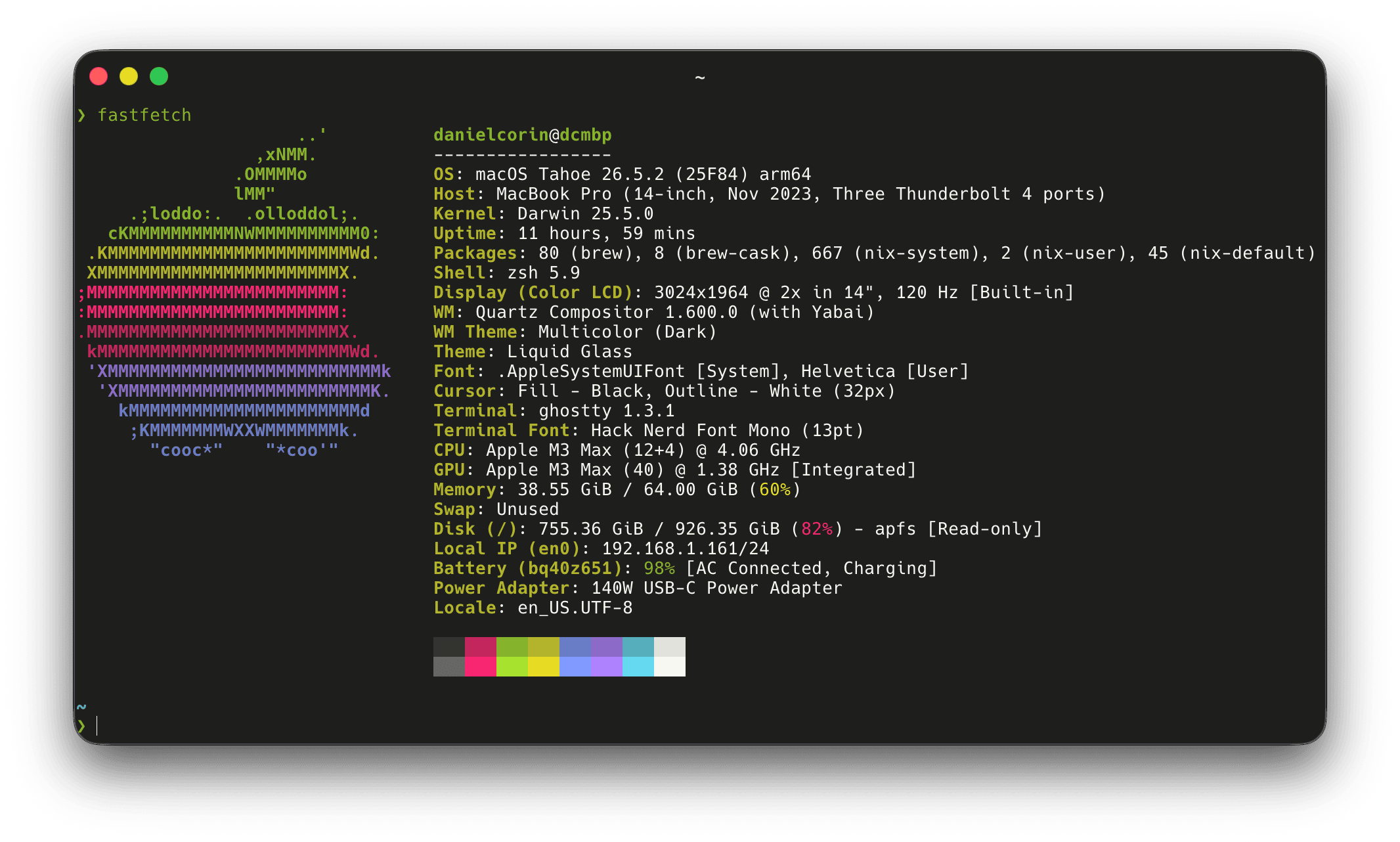 neofetch output for my system