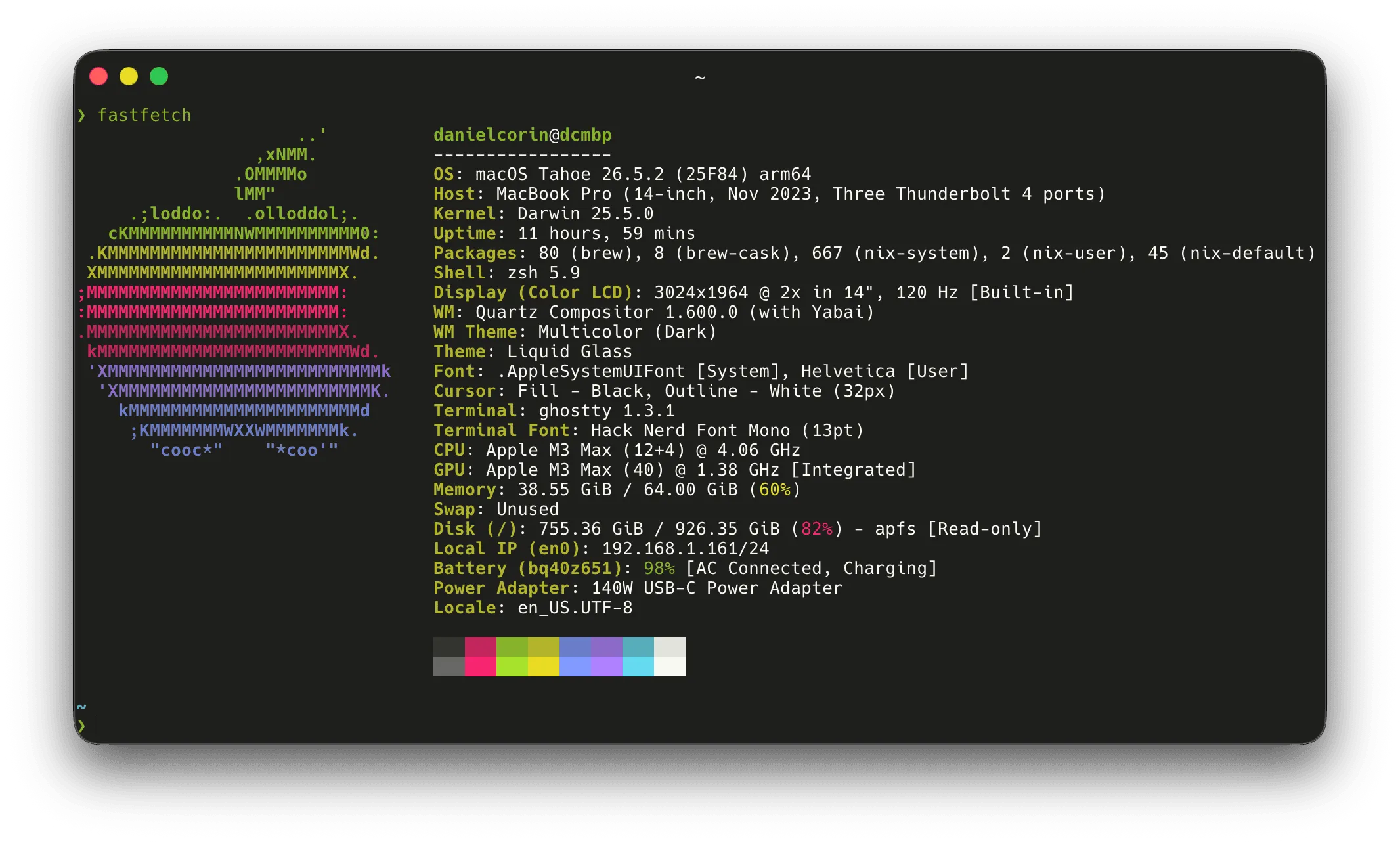 neofetch output for my system