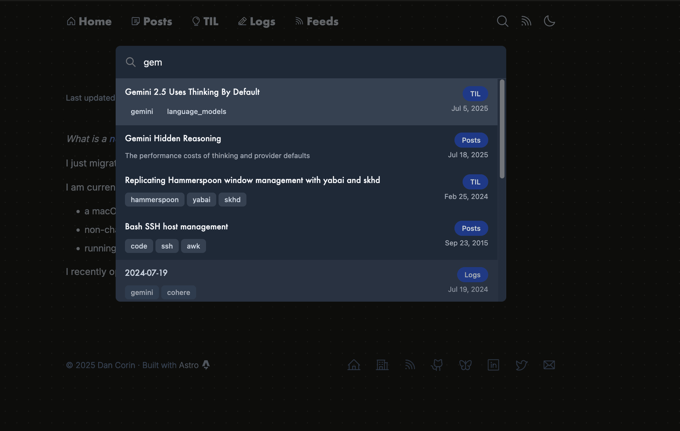 Search modal